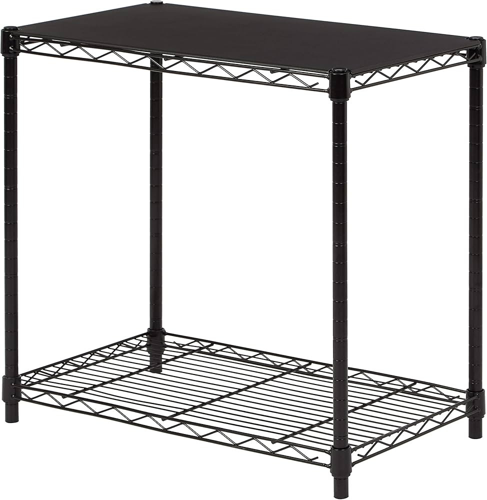 Amazon Basics 2-Shelf Stackable Storage, Black, 13.3 D x 23.2 W x 22.2 H in | Amazon (US)