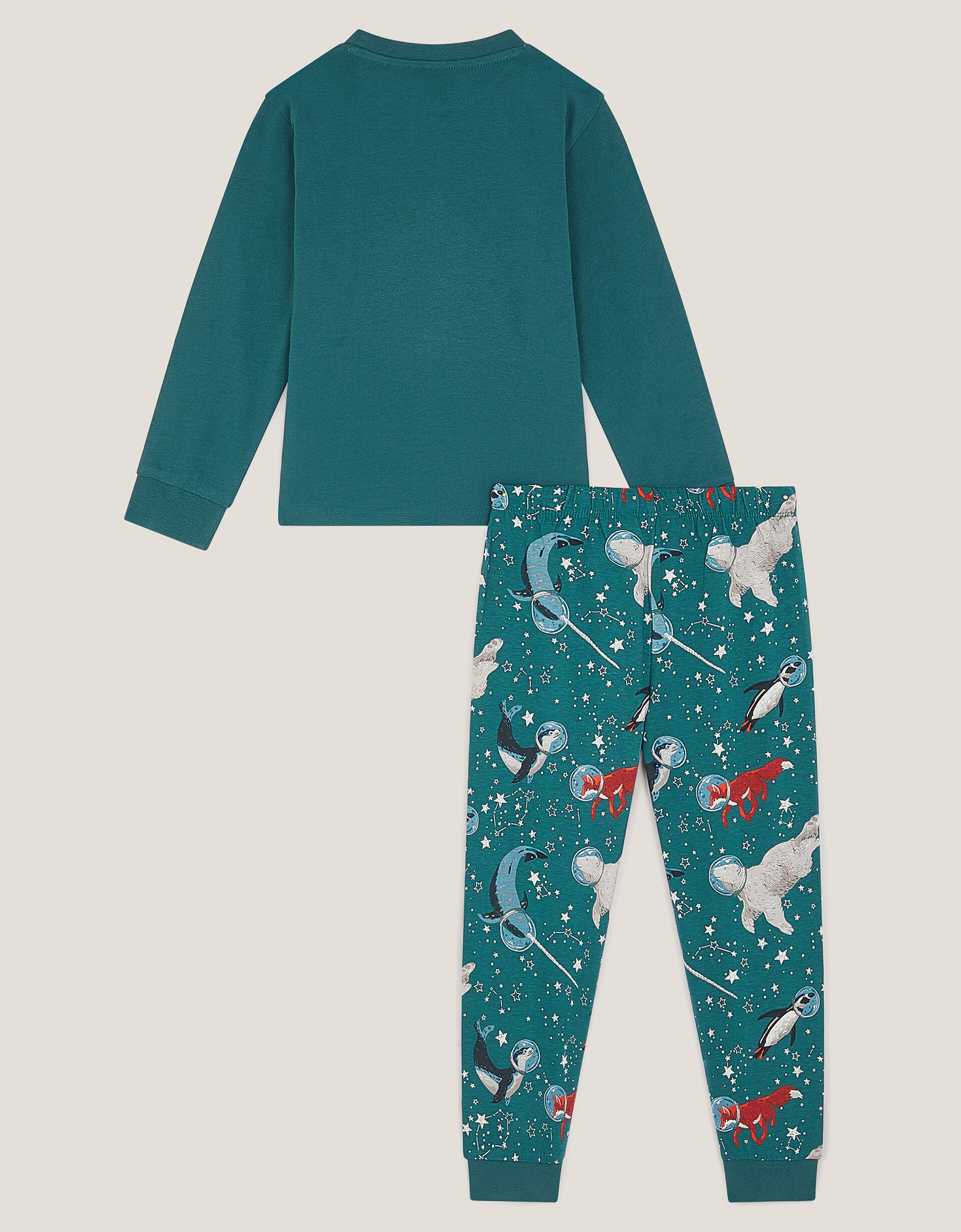 Glow In The Dark Space Pyjama Set Green | Monsoon (UK)