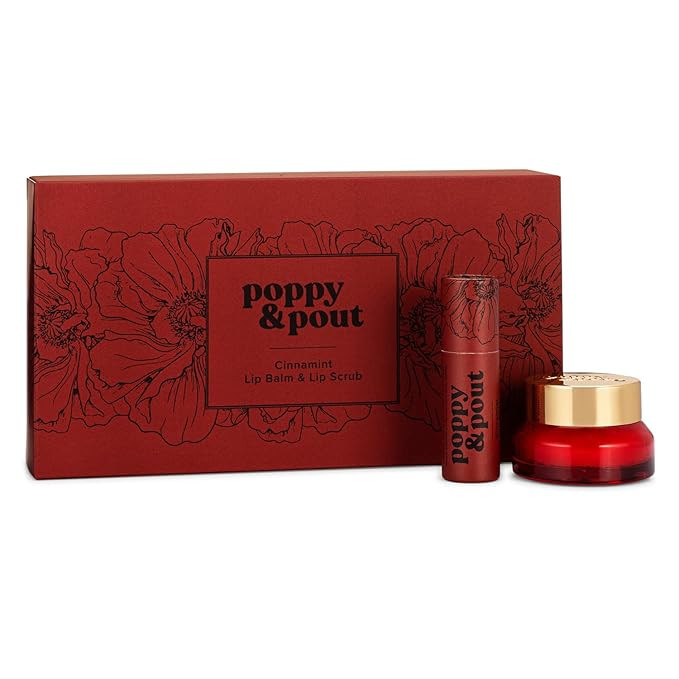 Poppy & Pout Lip Care Set | Lip Balm & Scrub | Sustainable Cardboard Tubes & Glass Jars, All Natu... | Amazon (US)
