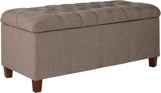 Homepop Home Decor | Tufted Ainsley Button Storage Ottoman Bench with Hinged Lid | Ottoman Bench ... | Amazon (US)
