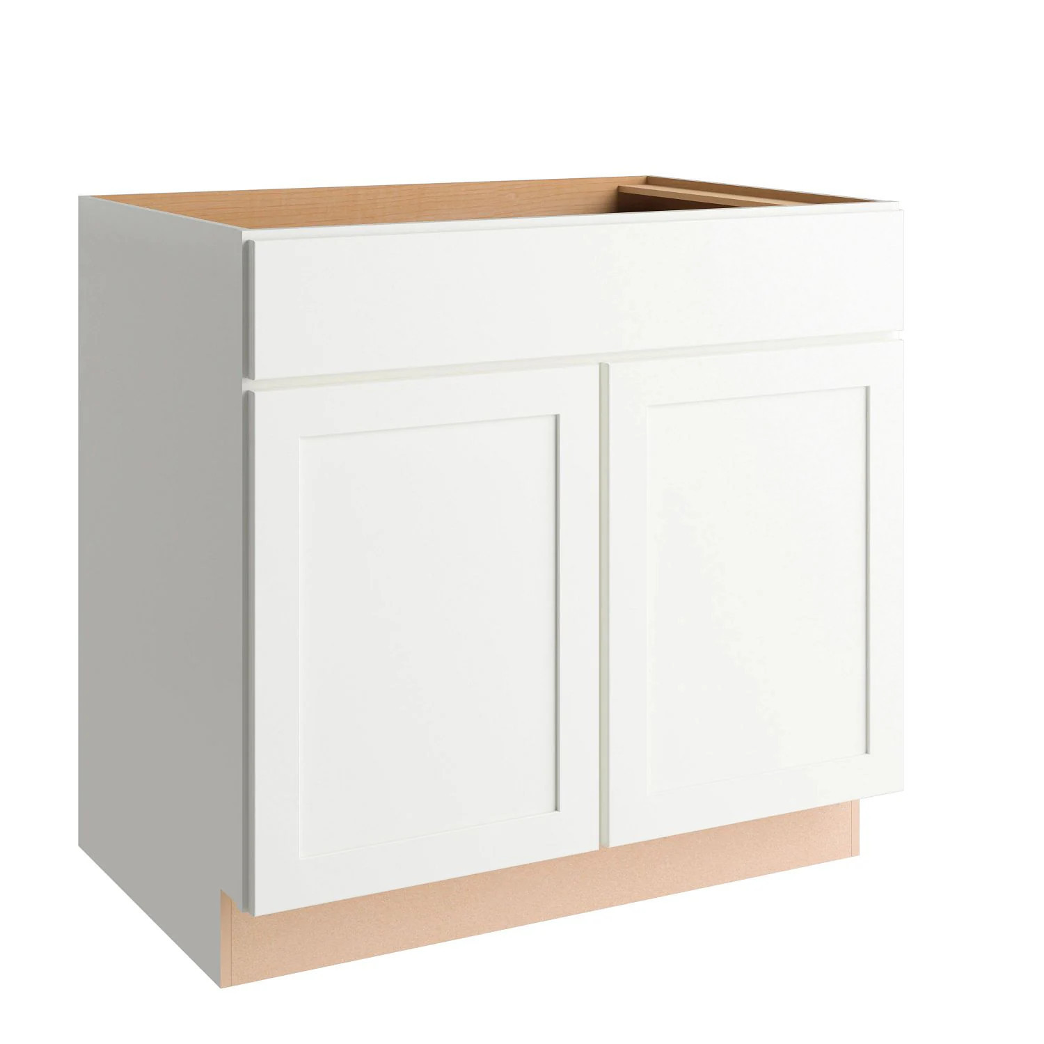Project Source Conway 36-in W x 34.5-in H x 24-in D White Base Fully Assembled Cabinet (Recessed Panel Shaker Style) | B36BW | Lowe's