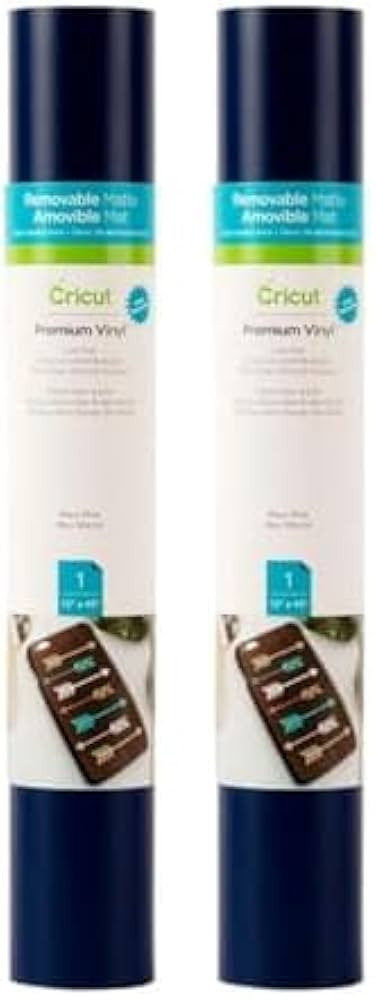 Cricut Removable Vinyl, Navy Blue - 2-Pack of 4ft Rolls (12"x48") Premium No-Residue Vinyl for DI... | Amazon (US)
