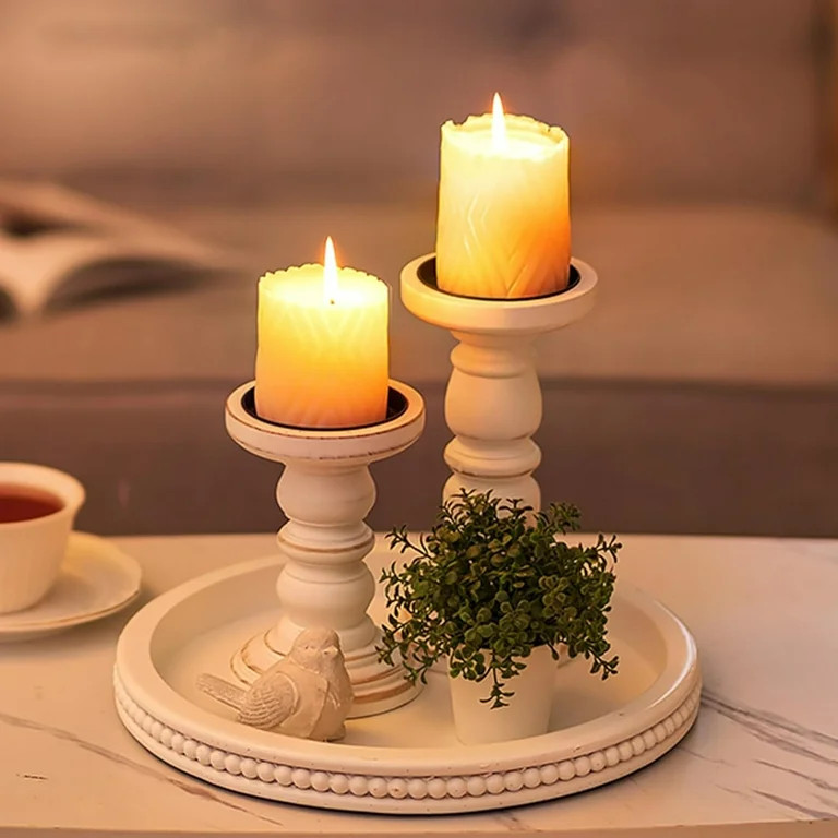 Hanobe Rustic Farmhouse Wooden Trays for bathroom for Coffee Table Centerpieces,12" | Walmart (US)