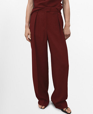 Women's Straight-Fit Pleated Pants | Macy's