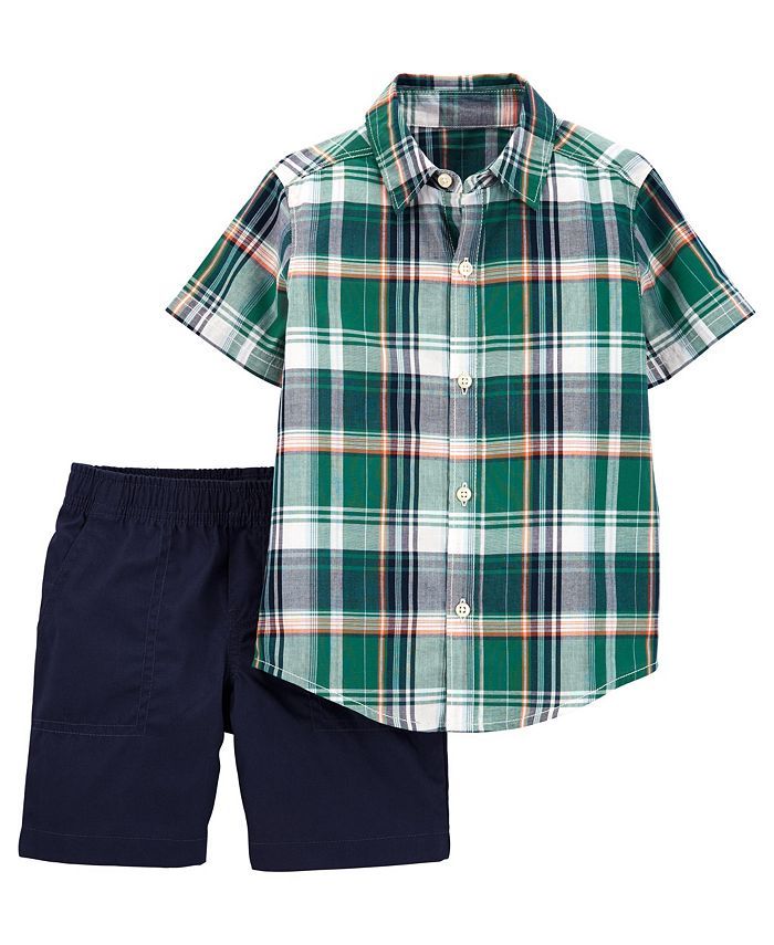 Carter's Toddler Boys 2-Piece Plaid Button-Front Shirt and Shorts Set & Reviews - Sets & Outfits ... | Macys (US)