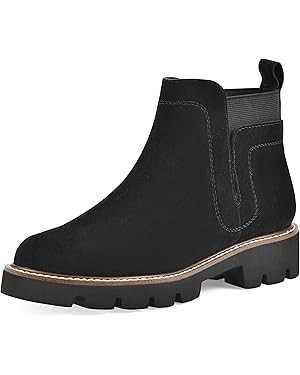 WHITE MOUNTAIN Women's Glassie Lug Sole Chelsea Ankle Bootie | Amazon (US)