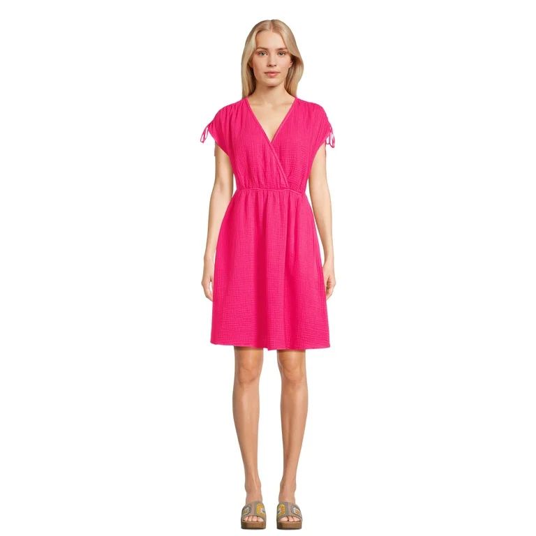 Time and Tru Women's Crossover Front Mini Dress XS-XXXL - Walmart.com | Walmart (US)