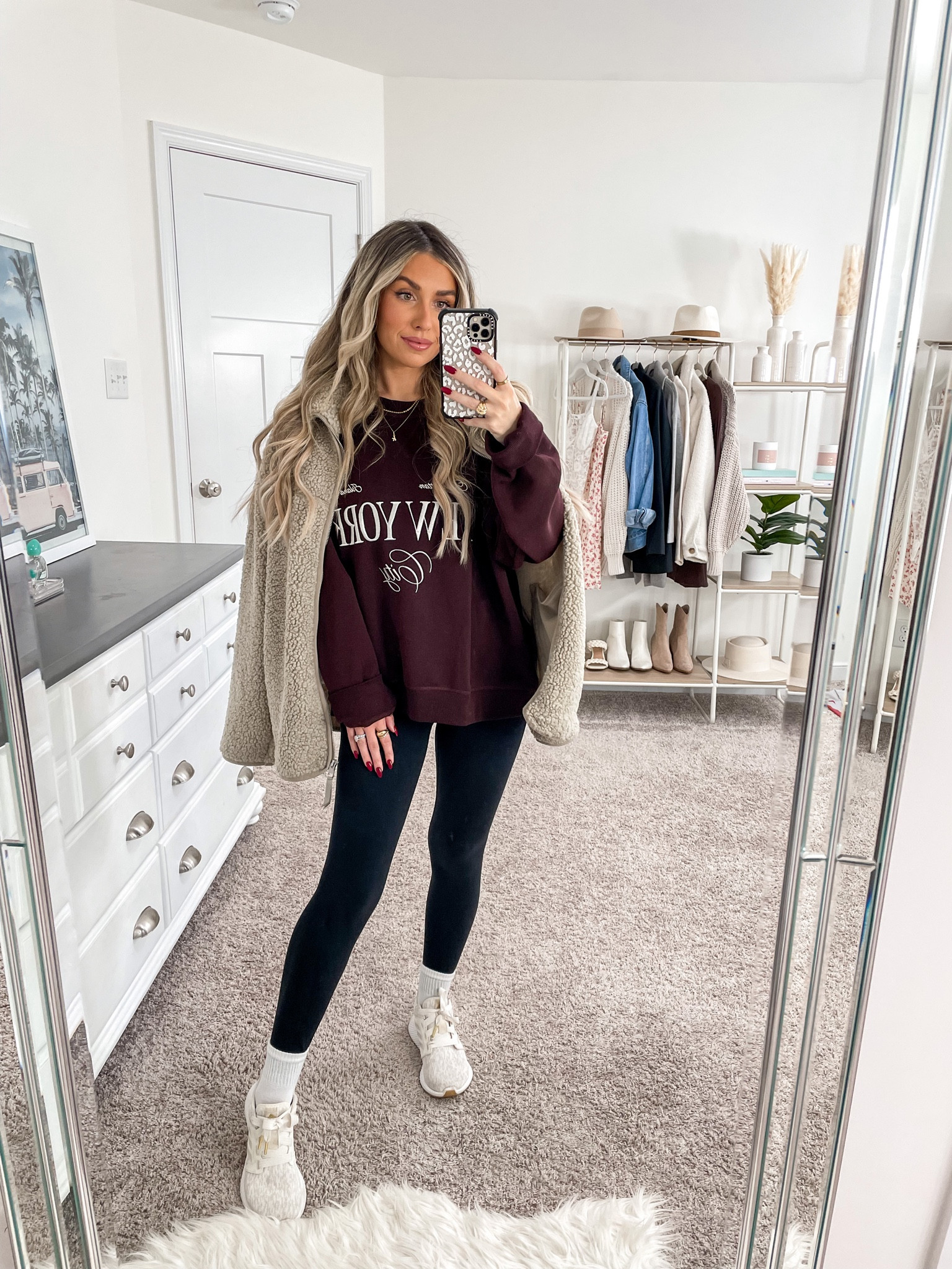 H&M teddy coat: small
H&M sweatshirt: medium
Amazon leggings: xs 25 inch

#LTKSeasonal #LTKfindsunder50 #LTKstyletip