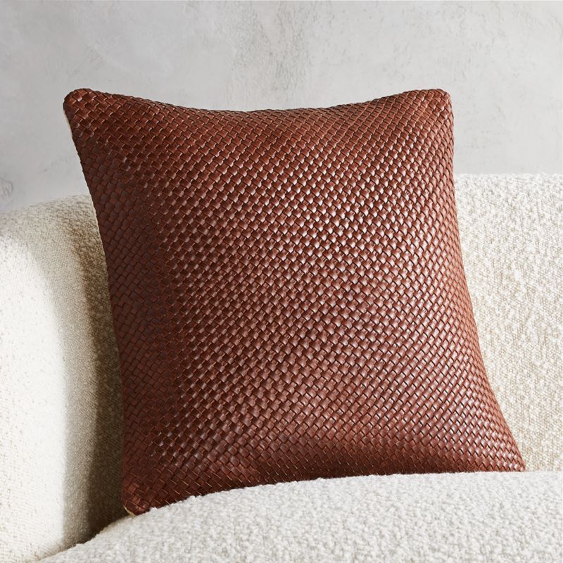 18" Route Leather Chocolate Pillow | CB2 | CB2