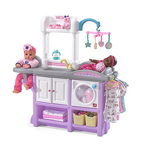 Step2 Love & Care Deluxe Baby Doll Nursery Playset for Kids, Combined Kitchen and Changing Station, Includes Toy Accessories, Easy to Assemble, Toddlers Ages 2 - 6 Years Old, Lavender | Amazon (US)