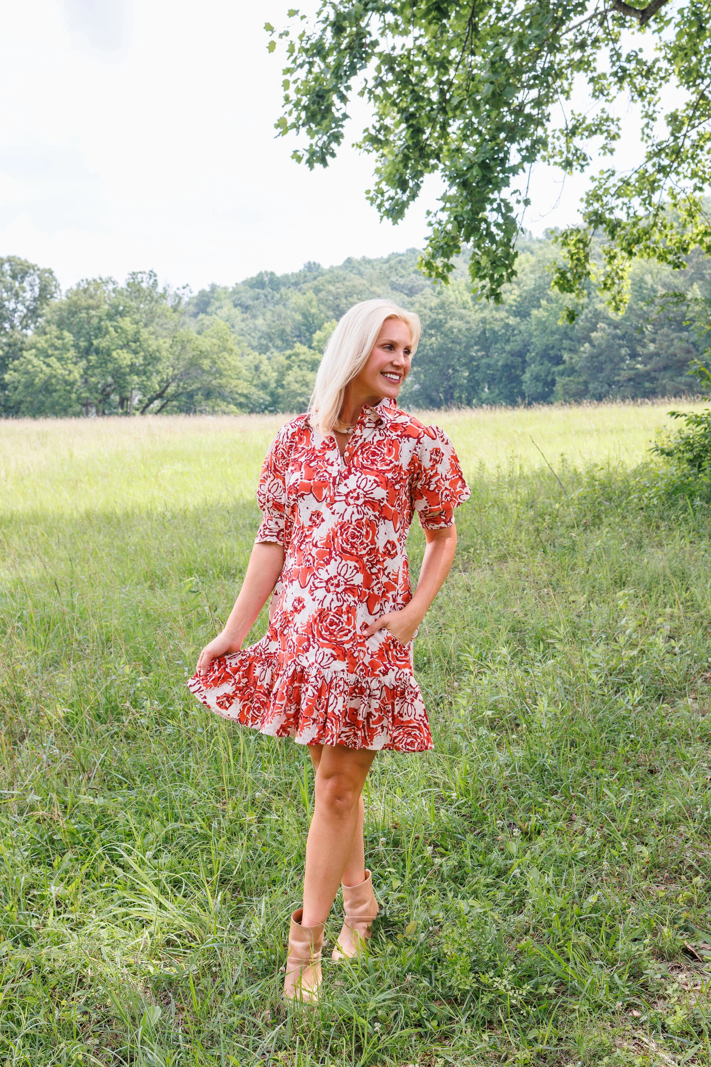 Maggie Oaks Addison Fall Fires Mini Dress | Clover and Bee | Clover + Bee