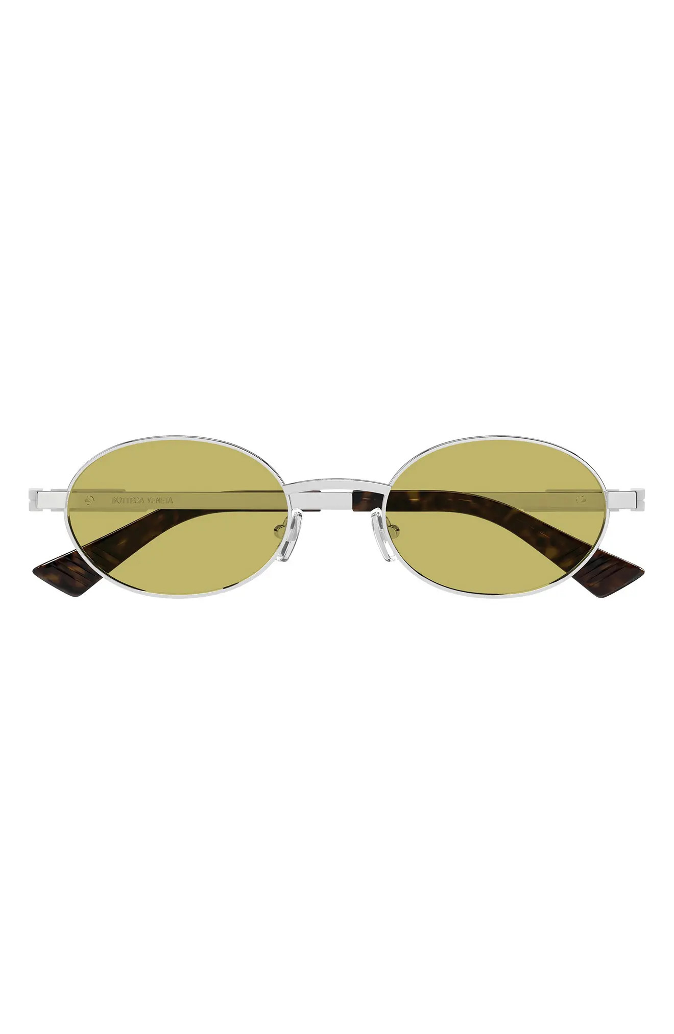 Bottega Veneta 52mm Oval Sunglasses in Gold/Grey Lens at Nordstrom | Nordstrom
