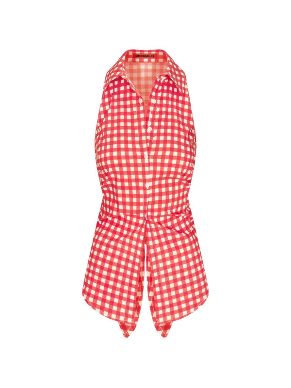 Loch gingham-check sleeveless top | Farfetch Global