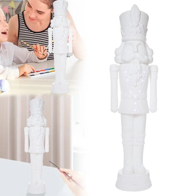 7.87\u201dWhite Nutcracker Christmas Decoration,Paint it Yourself Light-Up Animated Blow Mold Nut... | Walmart (US)
