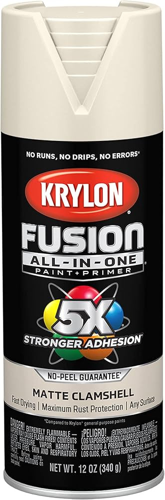 Krylon K02799007 Fusion All-In-One Spray Paint for Indoor/Outdoor Use, Matte Clamshell Off-White | Amazon (US)