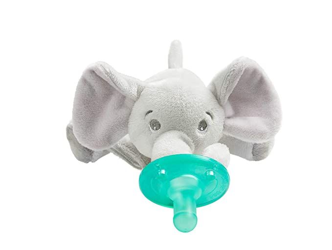 Philips Avent Soothie Snuggle Pacifier Holder with Detachable Pacifier, 0m+, Elephant, SCF347/03 | Amazon (US)