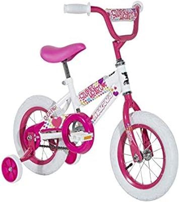 Magna Kids Bike Girls 12 Inch Wheels with Training Wheels in White, Pink and Purple for Ages 2 Ye... | Amazon (US)