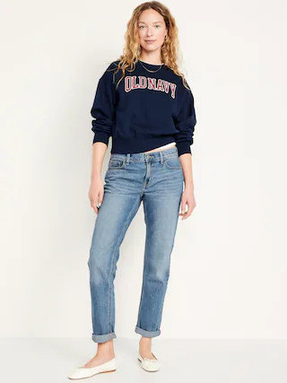 Mid-Rise Wow Boyfriend Straight Jeans | Old Navy (CA)