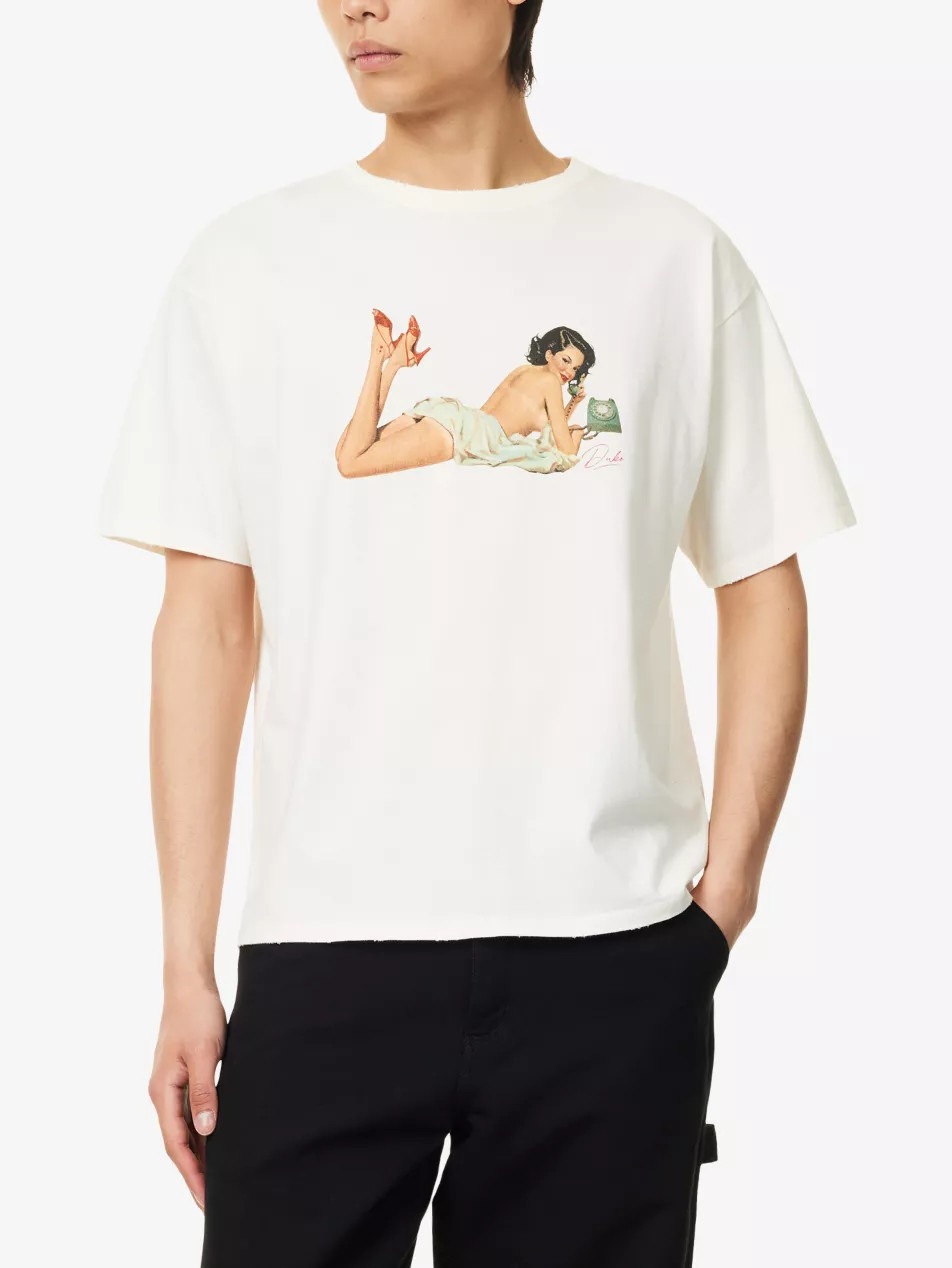 Pin Up Crewneck Cotton-Jersey T-Shirt | Selfridges