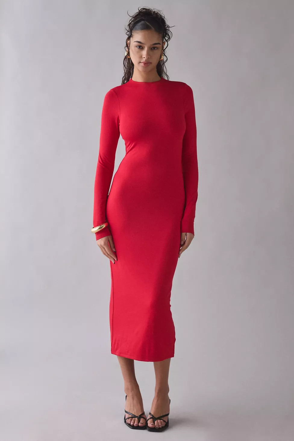 AFRM Juniper Long Sleeve Bodycon Maxi Dress | Urban Outfitters (US and RoW)