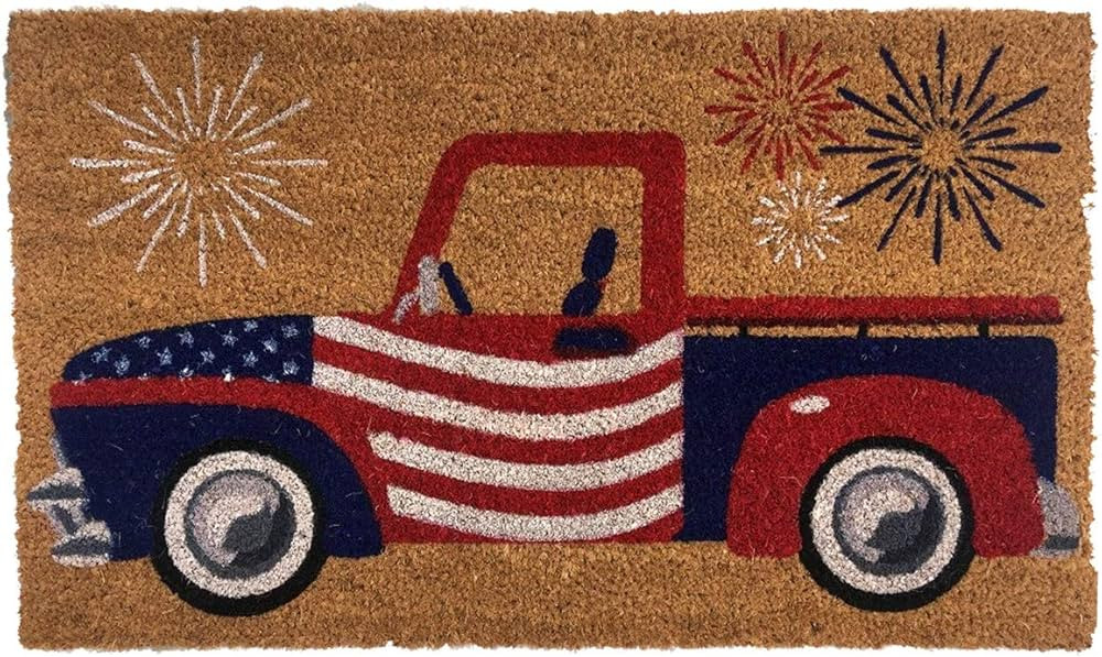 Briarwood Lane Patriotic Truck Coir Doormat Fourth of July Natural Fiber Outdoor 18" x 30" | Amazon (US)