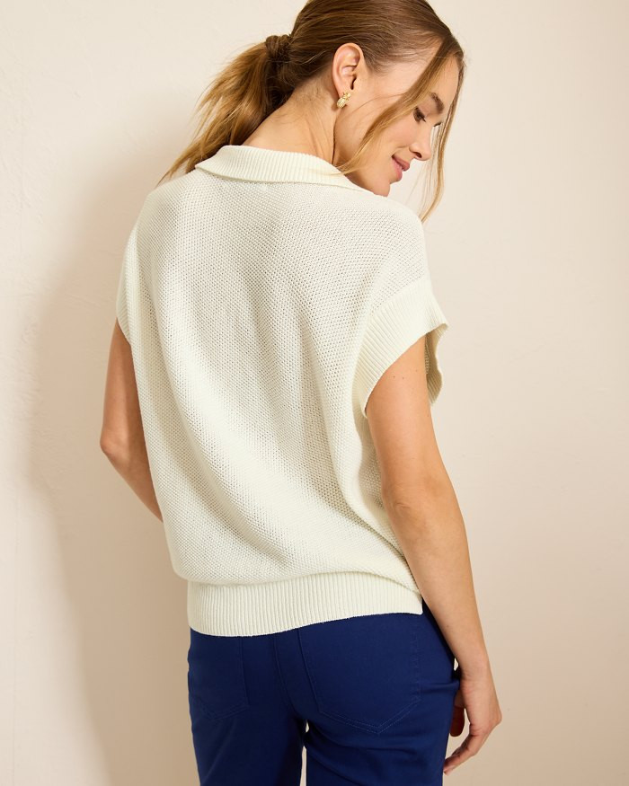 Pebble Stitch Collared Sweater | Tommy Bahama