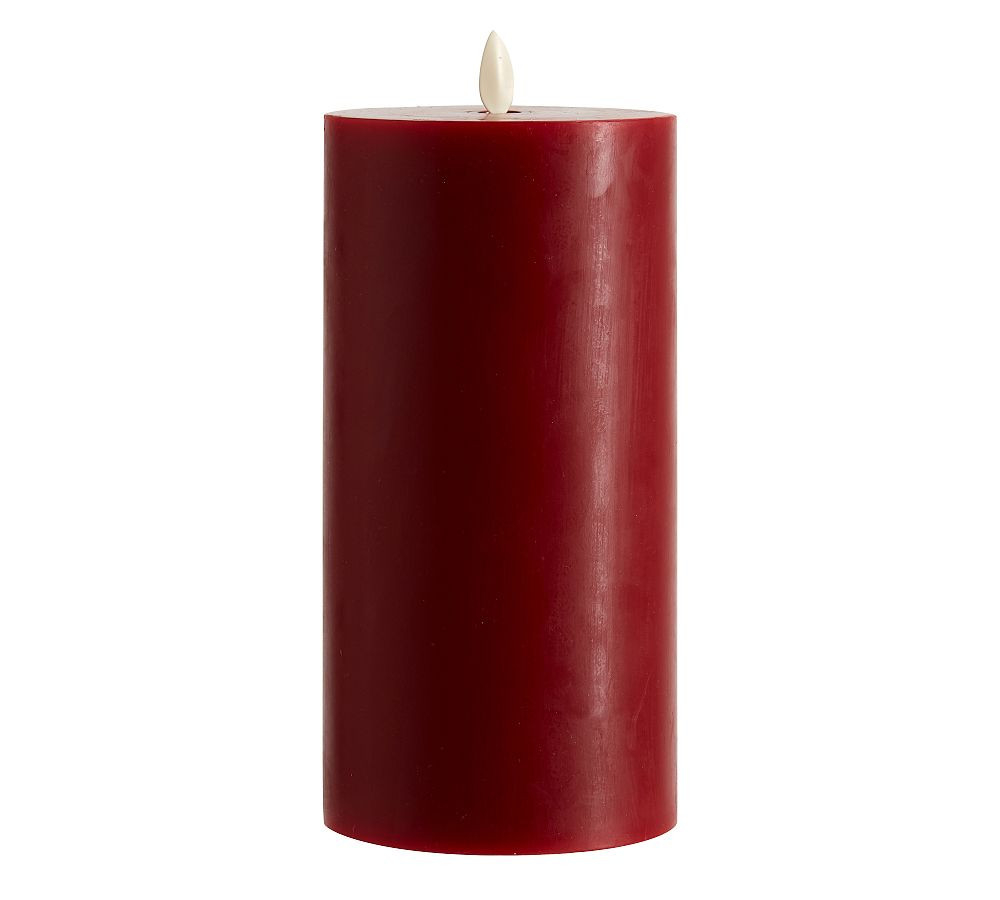 Premium Flickering Flameless Wax Pillar Candles - Red | Pottery Barn (US)