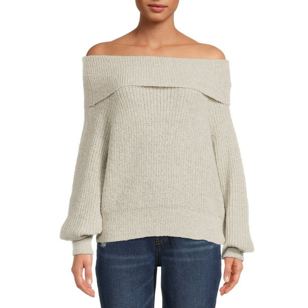 Dreamers by Debut Women's Off the Shoulder Sweater - Walmart.com | Walmart (US)