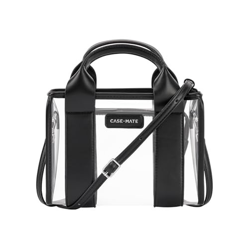 Case-Mate Jelly Stadium Bag for Women - Clear Tote Bag for Stadium Events - Black/Clear Mini Purse with Crossbody Strap - Water-Resistant Tote Handbags for Keys, Phone, Wallet, and Sunglasses | Amazon (US)