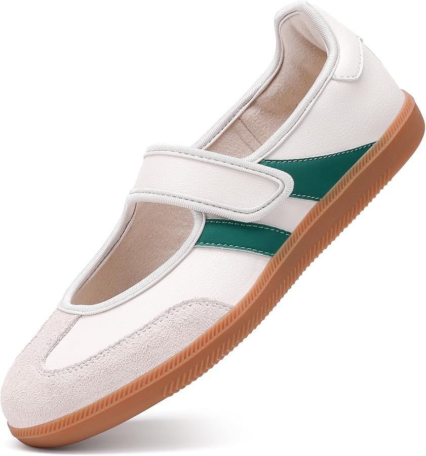 COOJOY Women's Retro Mary Jane Sneakers Non Slip Comfort Walking Flats | Amazon (US)