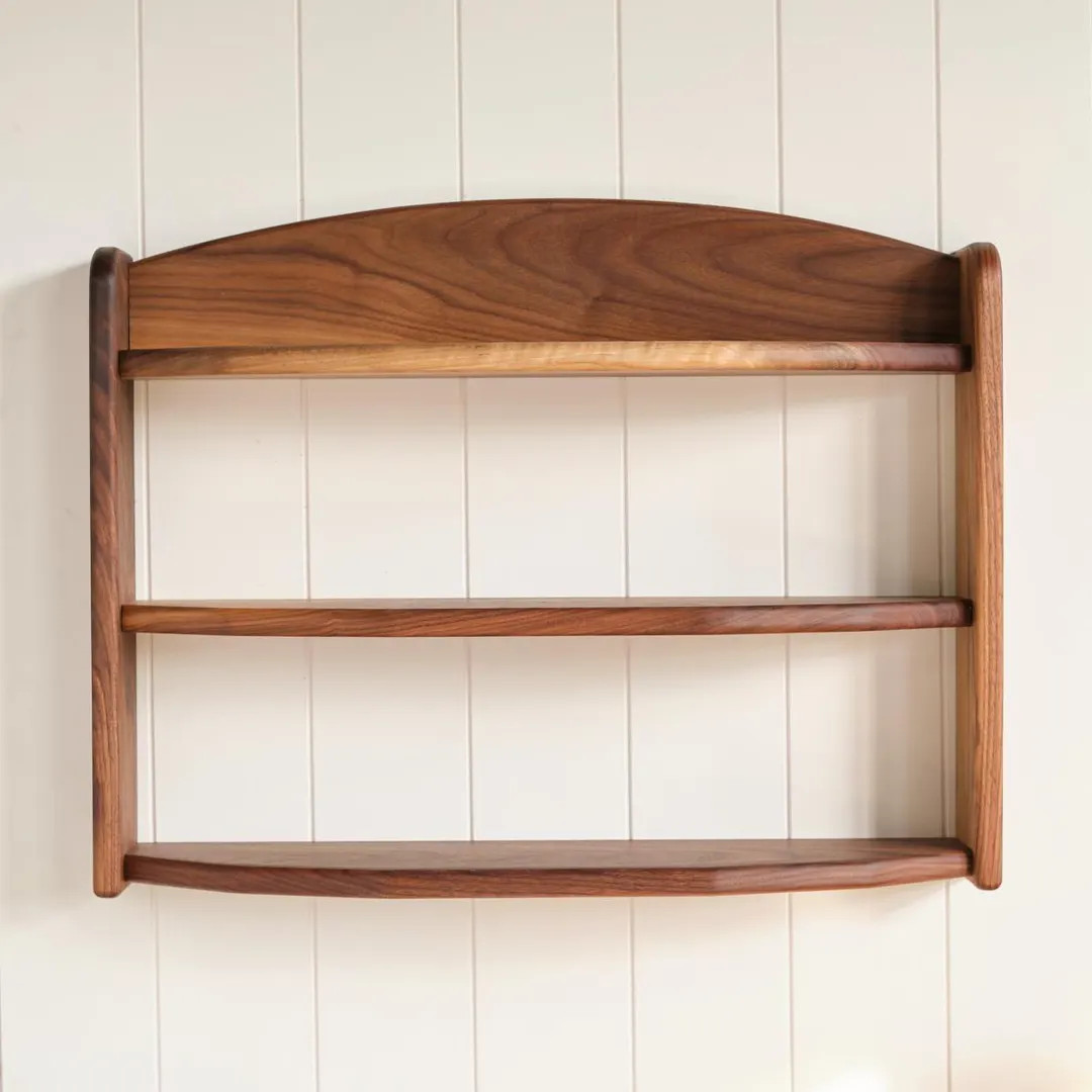 Three-tiered Wall Shelf - 24 Inches Long - Walnut Hardwood - Made in USA - Etsy | Etsy (US)