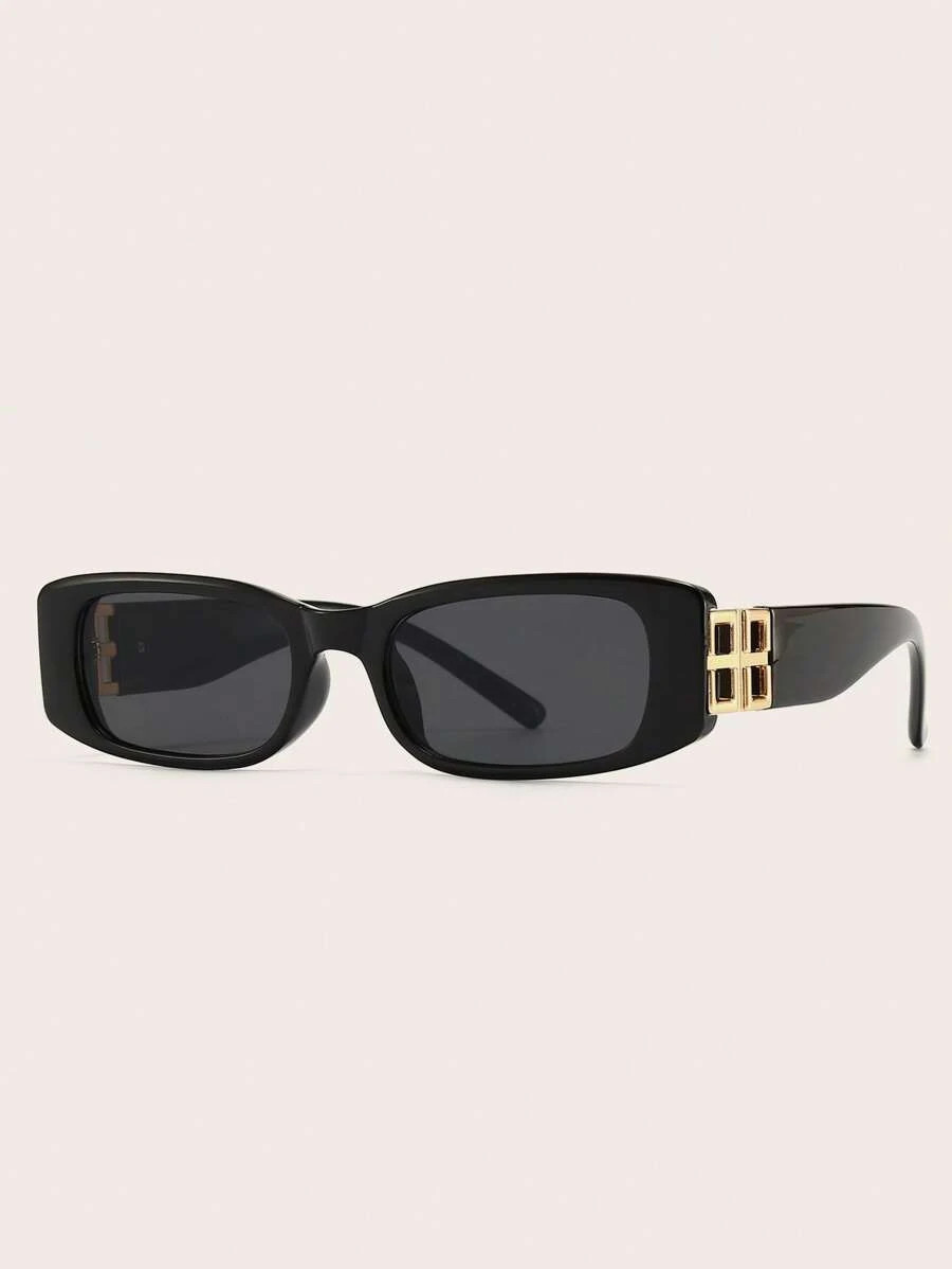 1pair Women Square Frame Fashion Glasses Black Shades For Daily Life Shades Beach Accessories | SHEIN