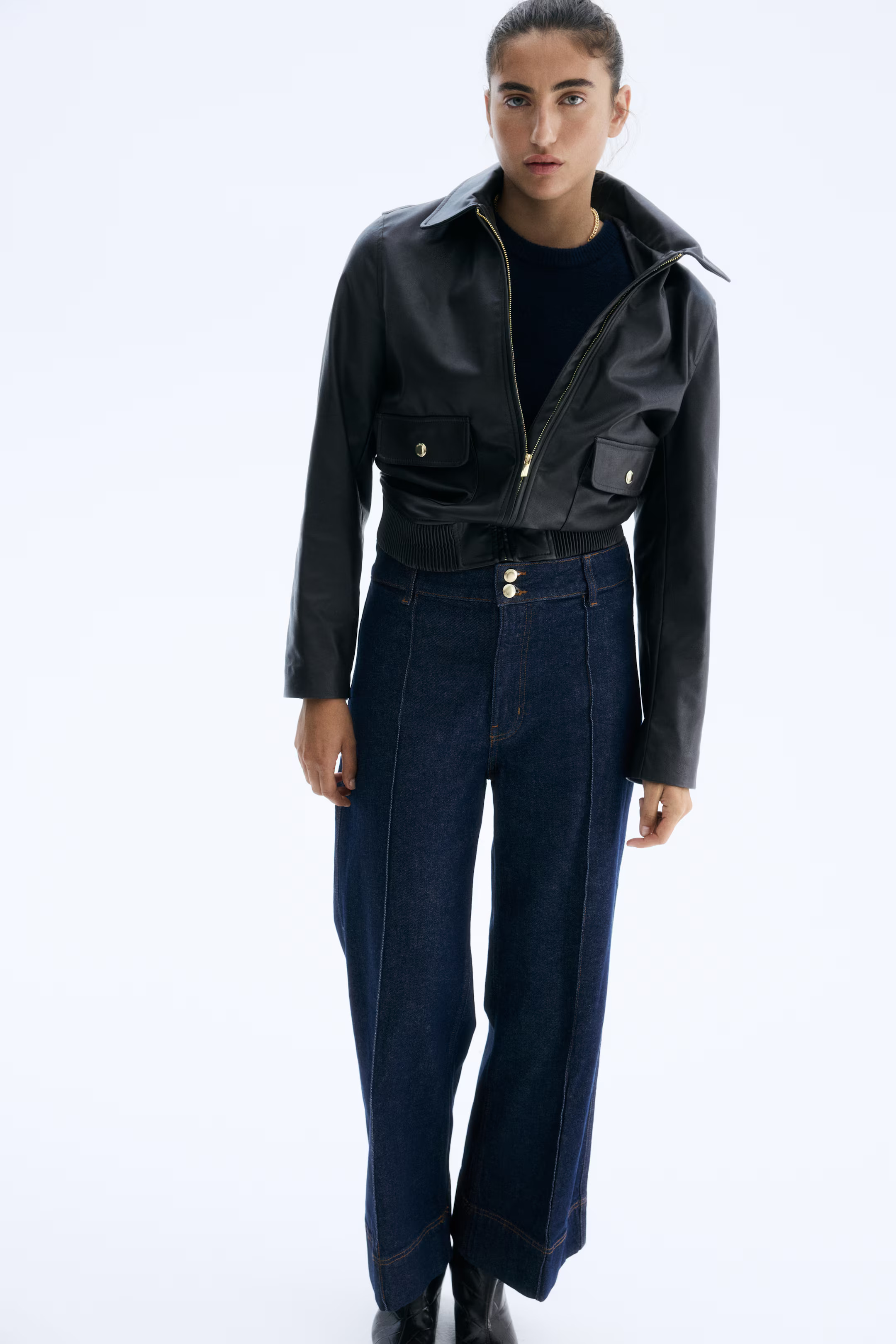 Wide High Ankle Jeans | H&M (US + CA)