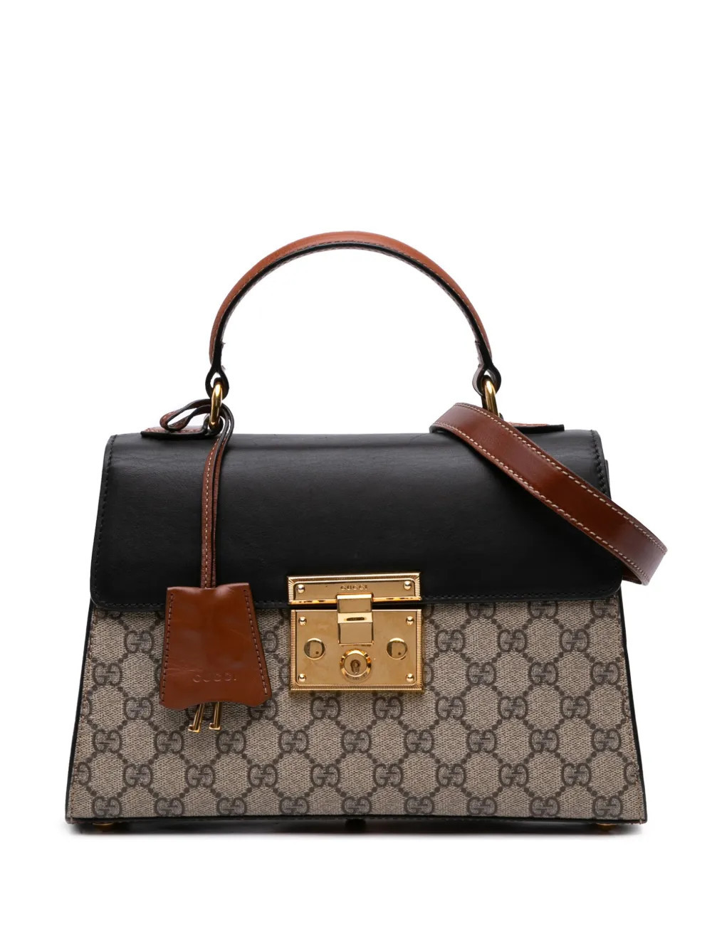 Gucci Pre-Owned 2016-2025 Small GG Supreme Padlock satchel - Brown | Farfetch Global