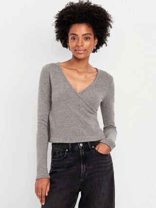 Long-Sleeve Wrap-Front Top | Old Navy (CA)