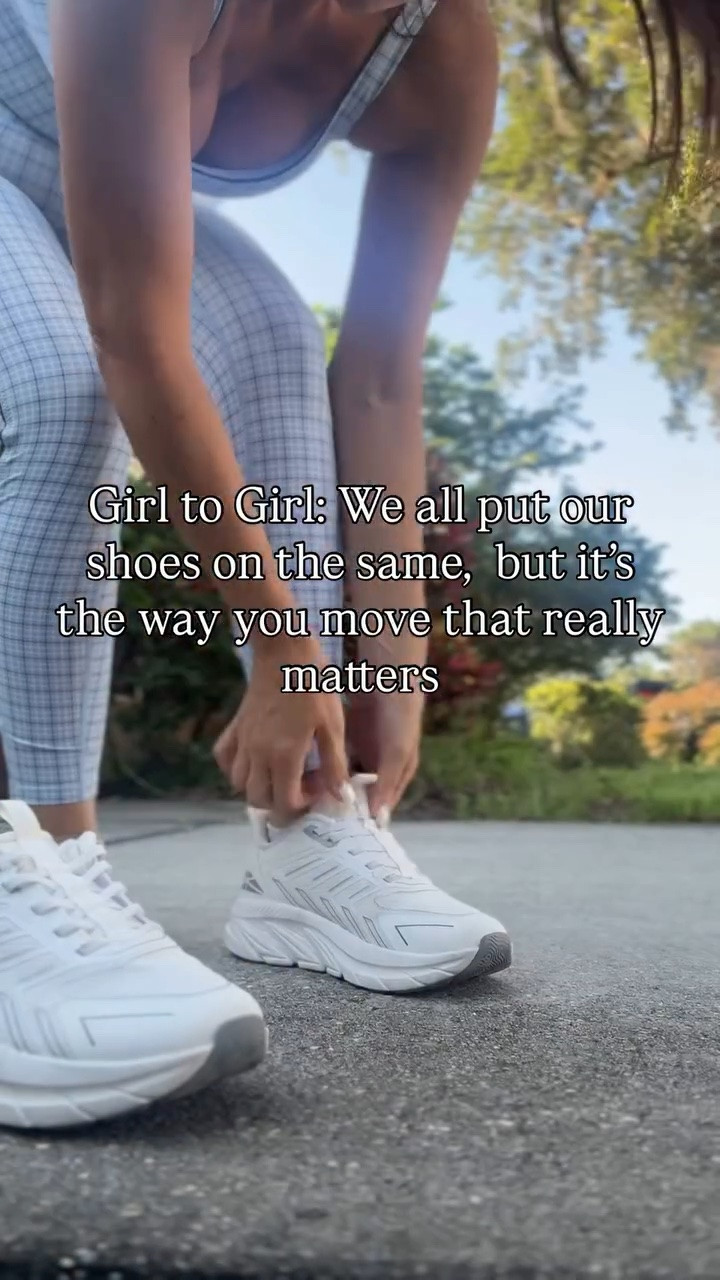 Move with confidence. Move with purpose. Move with grace. And most importantly, move in a way that feels good for you—physically, mentally, and emotionally. 🤍

Because the shoes might be the same, but the woman wearing them is uniquely YOU. 💕

Comment “shop” for details 

#relatable #girltogirl #girlsbelike #relatablereels #relatablereel

#LTKActive #LTKfitnessgoals #LTKmomlife