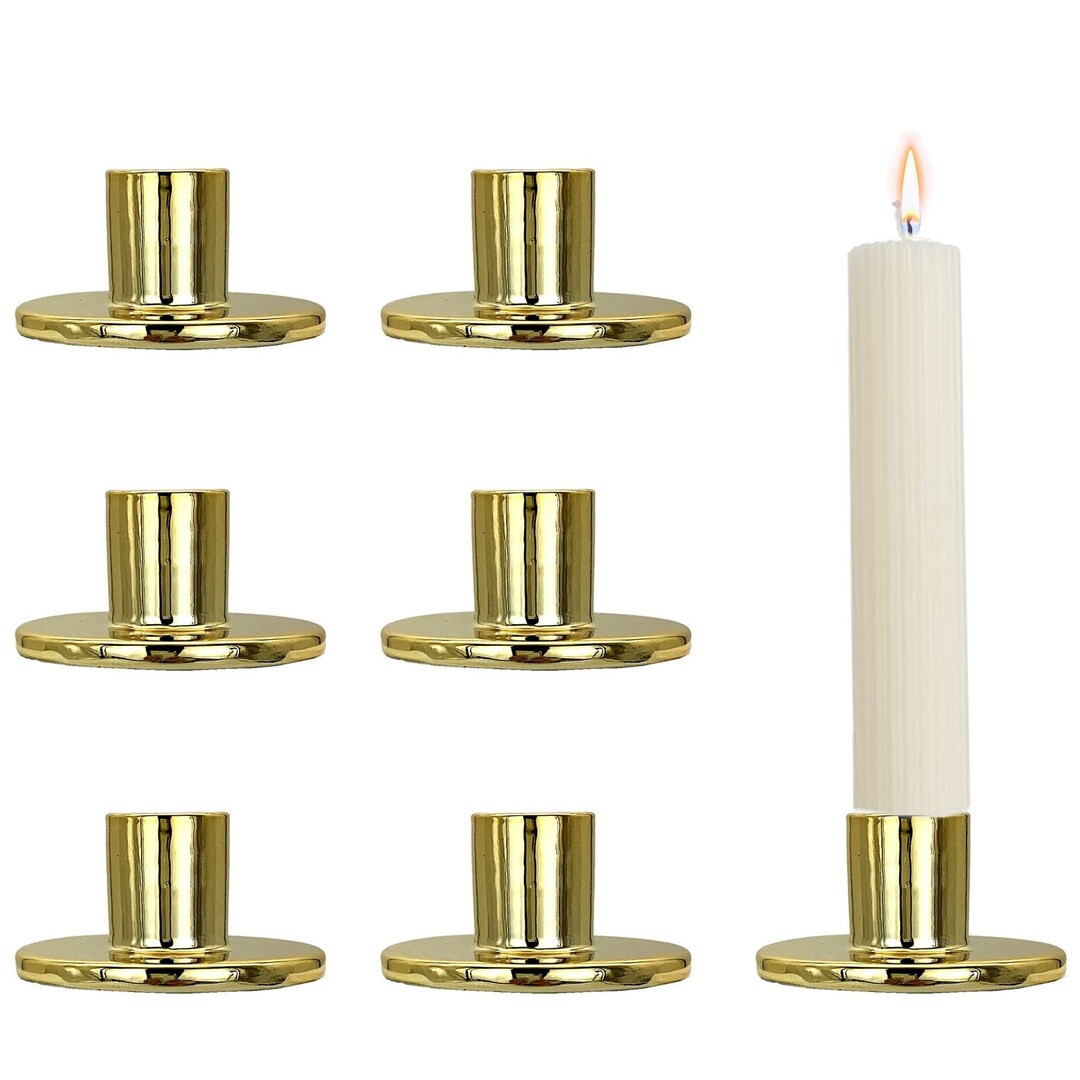 6 Pcs Taper Candle Holder Ceramic Minimalist H-1.5 Ceramic Stick Candle Holder Tabletop Events We... | Etsy (US)