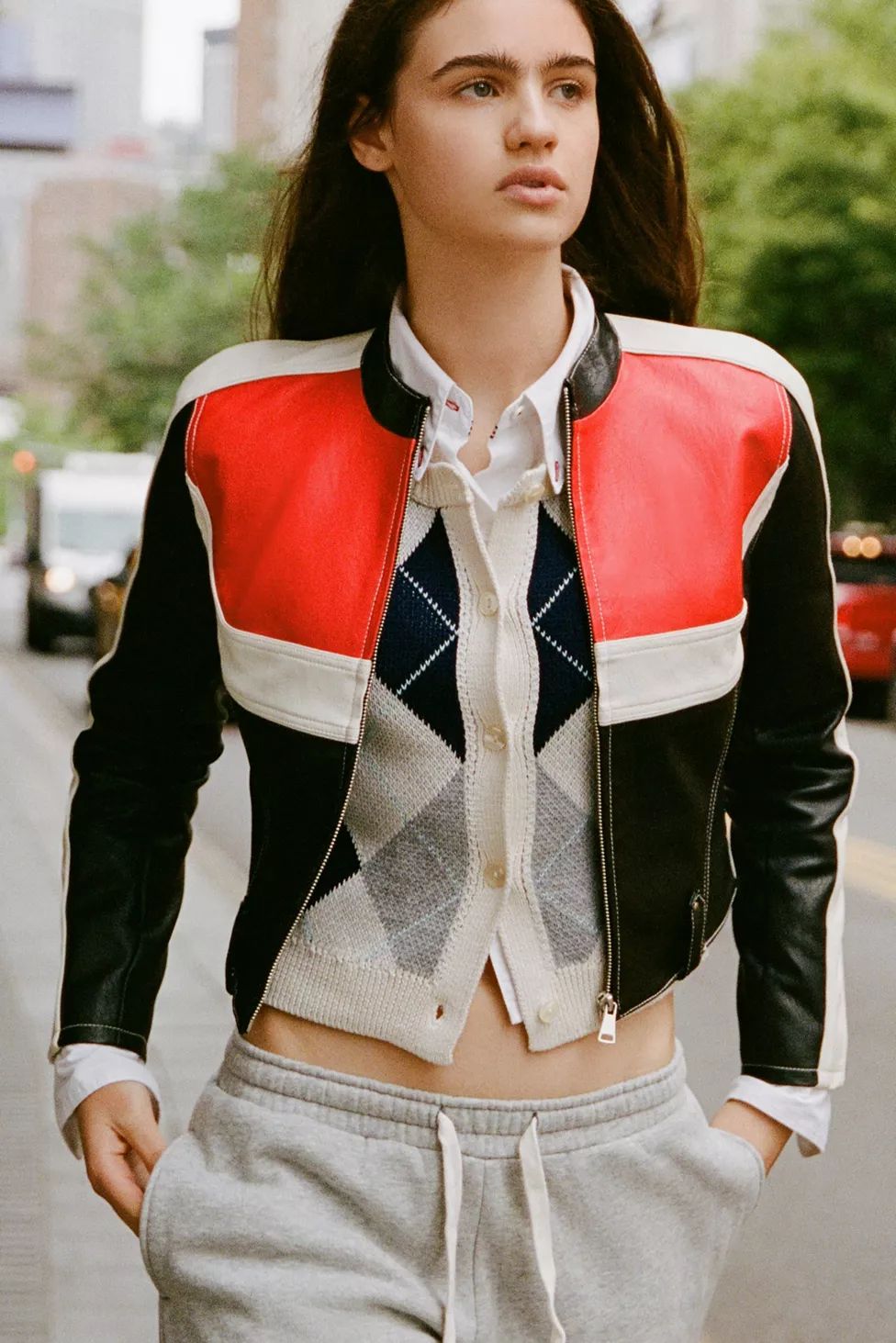 UO Jordan Faux Leather Fitted Racer Moto Jacket | Urban Outfitters (US and RoW)