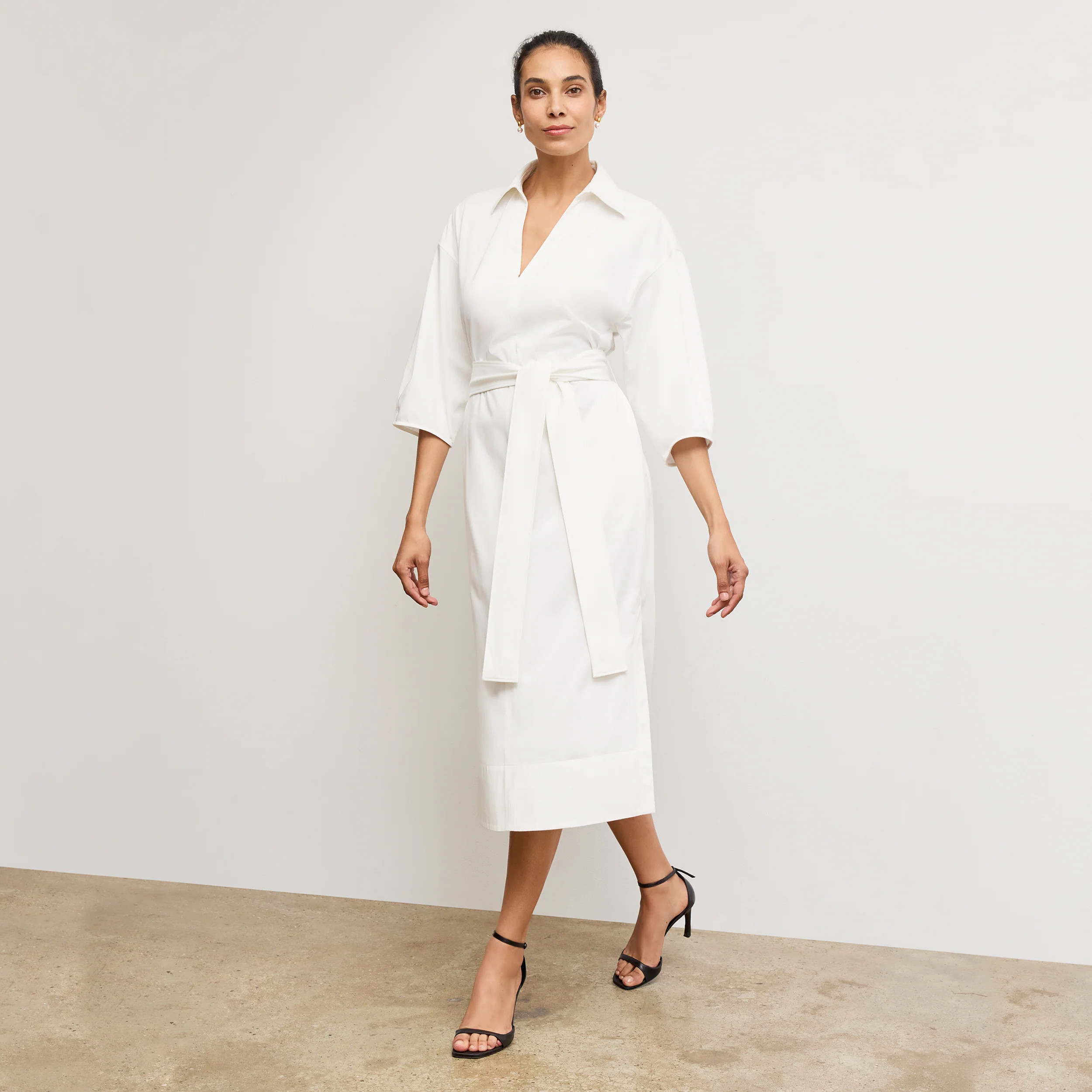 Fanfan Shirt Dress - Knit Poplin :: White | MM LaFleur