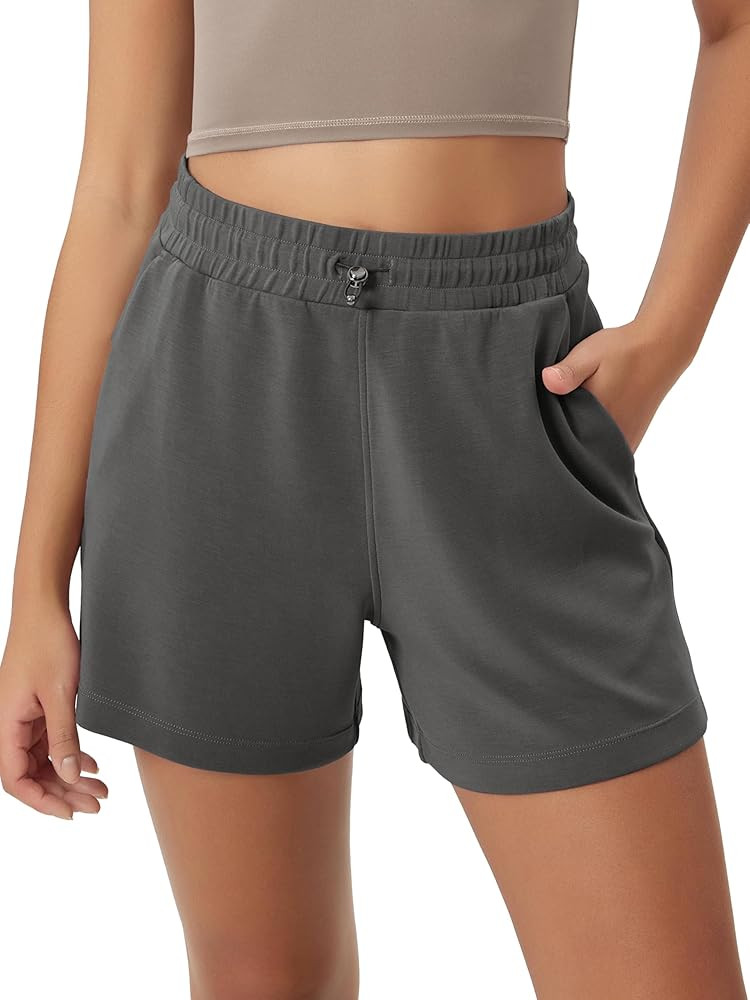 ODODOS Modal Soft Relaxed Shorts for Women Adjustable Shockcord High Waist Casual Shorts with Poc... | Amazon (US)