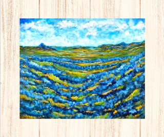 Texas Blue Bonnets Painting Print Of Original Landscape Nature Artwork | Michaels Stores