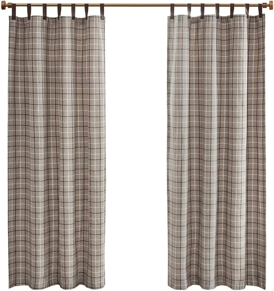Madison Park Anaheim Cabin Plaid Curtain Window, Thermal Insulated Fleece Lining, Living Room Dec... | Amazon (US)