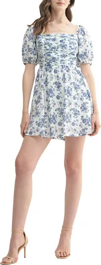 All in Favor Floral Pleat Detail Minidress | Nordstrom | Nordstrom