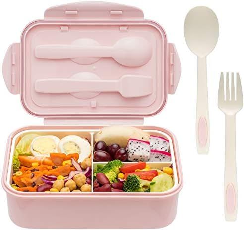 Bento Boxes for Adults - 1100 ML Bento Lunch Box For Kids Childrens With Spoon & Fork - Durable f... | Amazon (US)