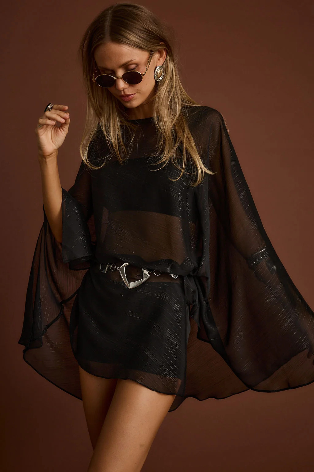 Indie Black Cape Dress | 12th Tribe