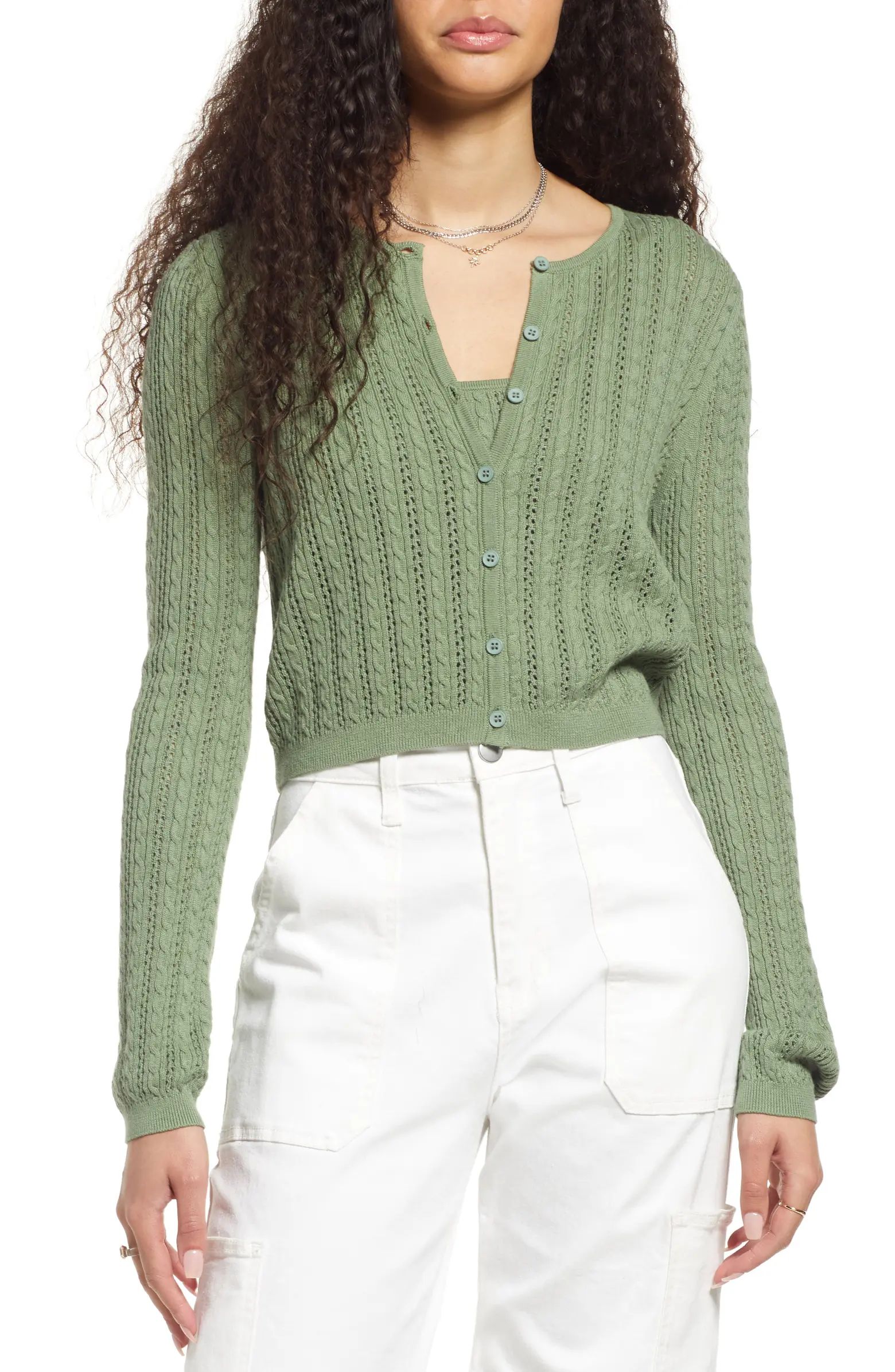 Cable Knit Tank & Cardigan Set | Nordstrom