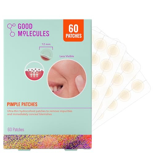Good Molecules Pimple Patches, Hydrocolloid Patches for Face, 60 Count | Amazon (US)