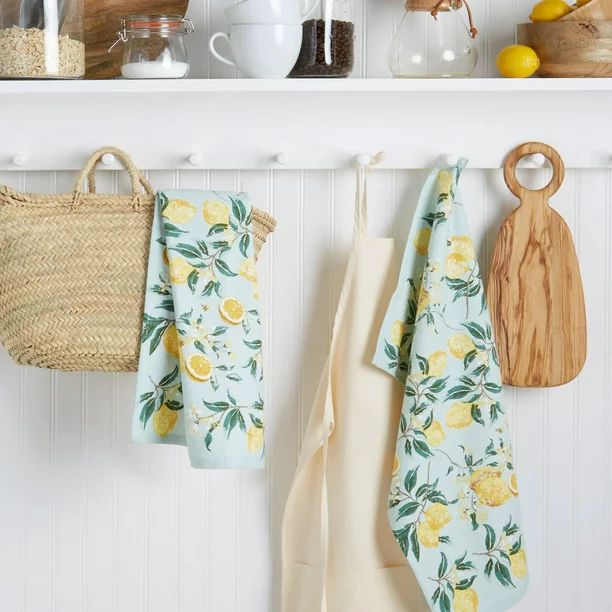 Martha Stewart Lemon Whimsy Cotton Kitchen Towel Set, 2 Piece | Walmart (US)