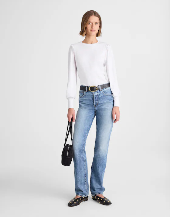 Smocked Long-Sleeve Top in Soft Slub | Madewell