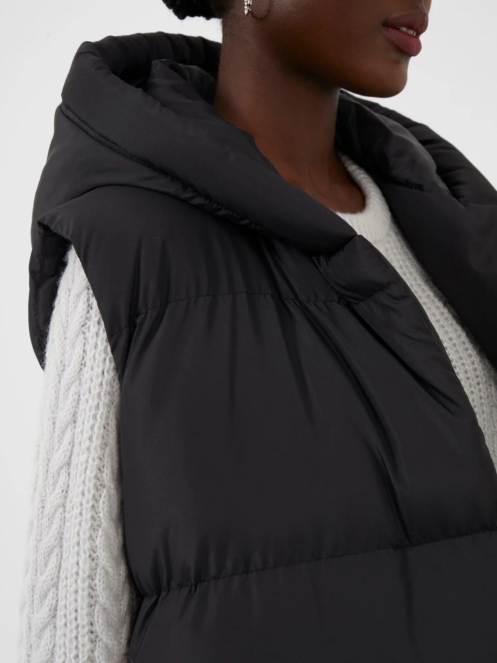 Long Sleeveless Hooded Puffer Jacket | French Connection (UK)